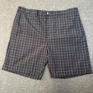 Ben Hogan Performance Golf Black Gray Plaid Chino Shorts Men's Sz 42 Lightweight